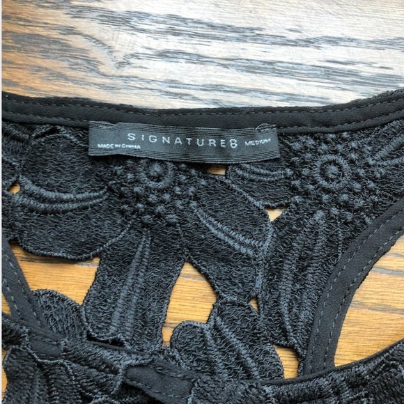 SIGNATURE 8 Black Lace Racerback Crop Top - Picture 3 of 8